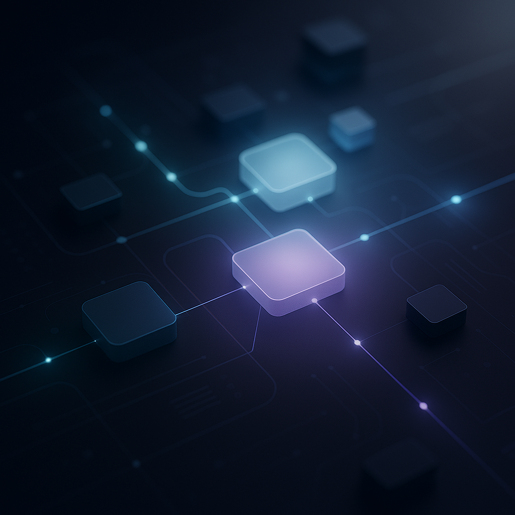 Futuristic newsroom showcasing data streams